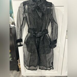 Sheer Black Trench Coat White House Black Market